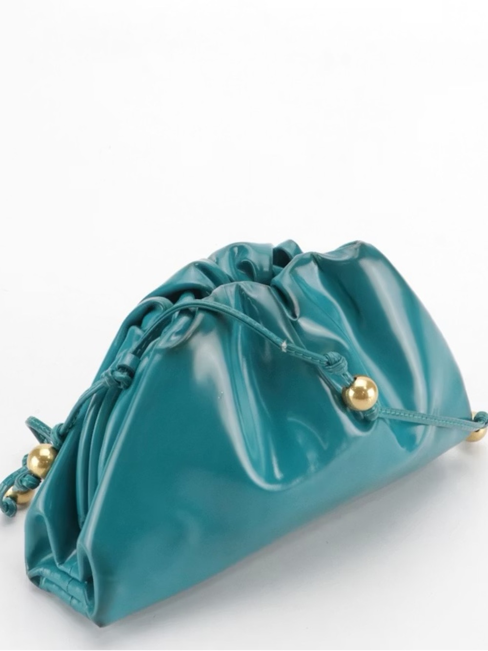 Bottega Veneta Beaded Strap Mini
Pouch Crossbody Bag in Shiny
Turquoise Leather - Picture 2 of 8